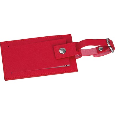 Kofferanhänger aus Kunstleder , rot