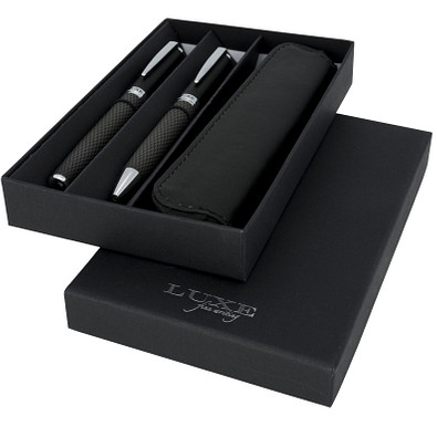 Kohlenstoff-Kugelschreiber-Geschenkset, schwarze Mine, schwarz