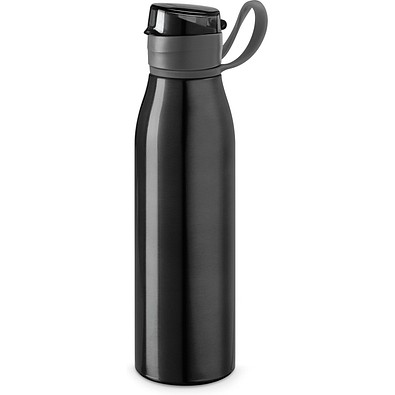 KORVER. Sportflasche aus Aluminium 650 mL, Schwarz