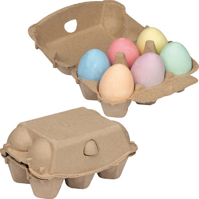 Kreideeier in Pappkarton, beige