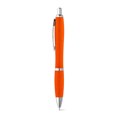 Weizenstroh-Kugelschreiber Terry, blaue Mine, orange
