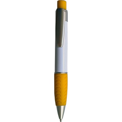 Kugelschreiber BigGrip, weiß/gelb