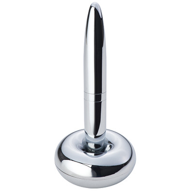 Kugelschreiber mit Magnethalter, blaue Mine, silber