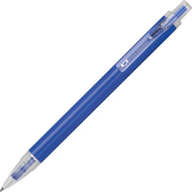 Kugelschreiber mit transparenten Clip EUGENE, blau