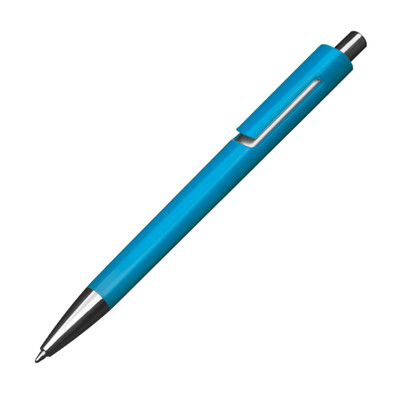 Druckkugelschreiber Pamplona, blaue Mine, hellblau