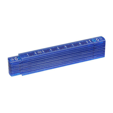 Kunststoff-Zollstock, 1 Meter, blau/transparent