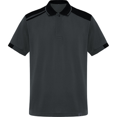 Kurzarm-Poloshirt Samurai in Farbkombination, XXXL, bleigrau/schwarz
