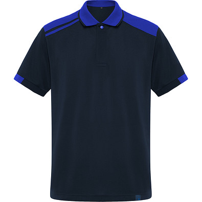 Kurzarm-Poloshirt Samurai in Farbkombination, XXXL, navy/royalblau