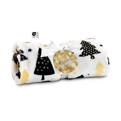Kuscheldecke Merry Christmas, 120 x 150 cm, 190 g/m², gold