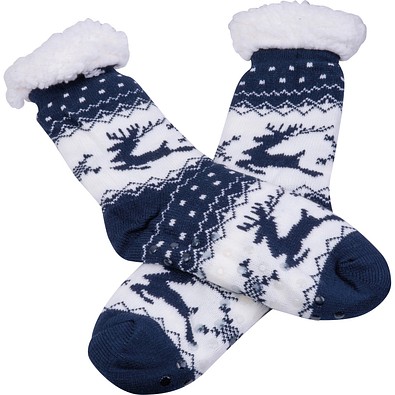 Kuschelige Weihnachtssocken, dunkelblau