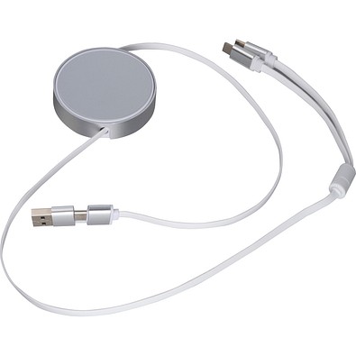 Ladekabel aus recyceltem Aluminium Ostend,silbergrau