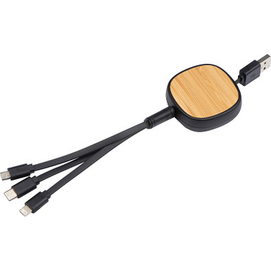 Ladekabel mit Bambusverziehrung, schwarz