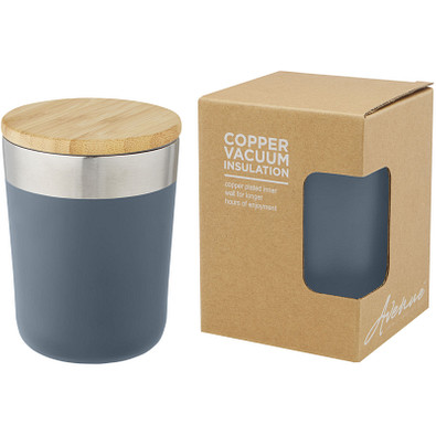 Lagan 300 ml Kupfer-Vakuum Isolierbecher mit Bambusdeckel, eisblau