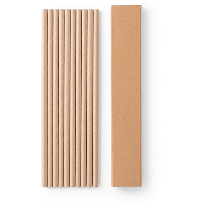 LAMONE. Strohhalm-Set aus Kraftpapier, Natur