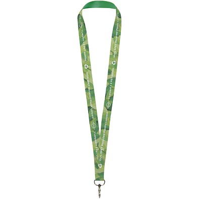Lana Sublimation Lanyard aus recyceltem PET Kunststoff, weiss, 25mm