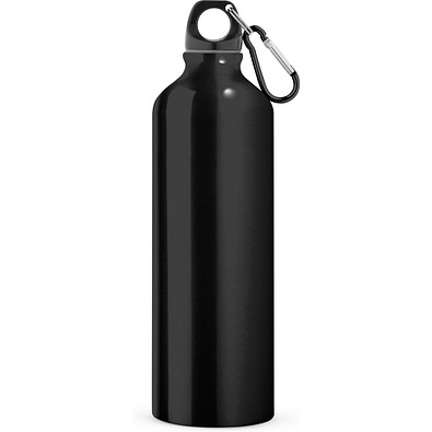 LANDSCAPE L. Aluminium-Sportflasche mit Karabiner 800 ml, Schwarz