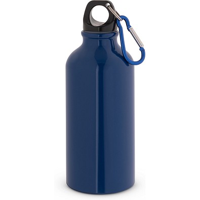 LANDSCAPE S. Aluminium-Sportflasche mit Karabiner 400 ml, Dunkelblau