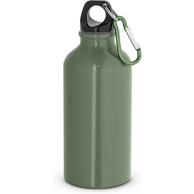 LANDSCAPE S. Aluminium-Sportflasche mit Karabiner 400 ml, Khaki