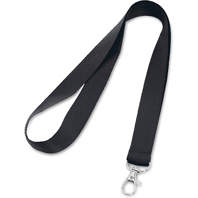 LARIAT. Lanyard aus Polyester mit 20mm Breite, Schwarz