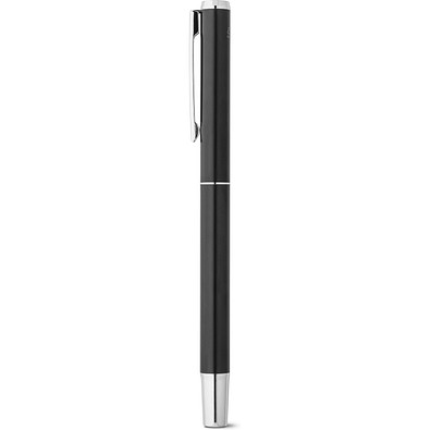 LEAH. Roll- und Kugelschreiber aus Aluminium (94% rAL) mit Clip, Schwarz
