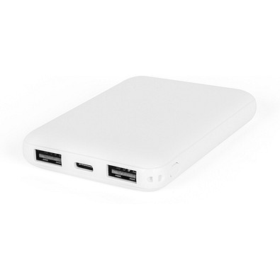 LEAKEY 5. Powerbank 5'000 mAh aus recyceltem ABS (100% rABS), Weiß