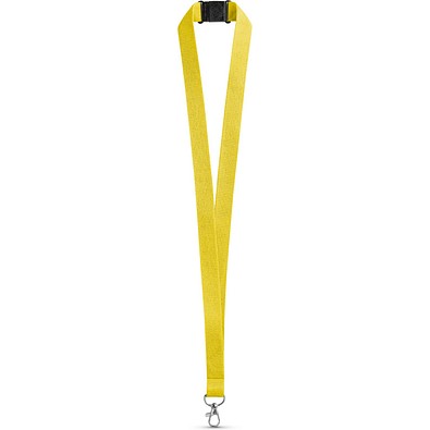 LEEDS. Lanyard aus Polyester mit Sicherheitsverschluss, Gelb