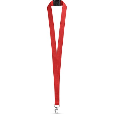LEEDS. Lanyard aus Polyester mit Sicherheitsverschluss, Rot