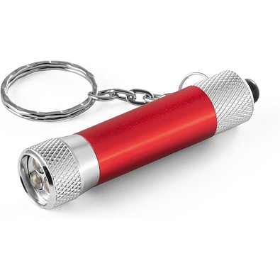 LERGAN. Schlüsselanhänger aus Aluminium mit LED, Rot