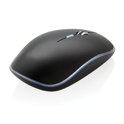 XD COLLECTION kabellose Maus Light-Up Logo, schwarz