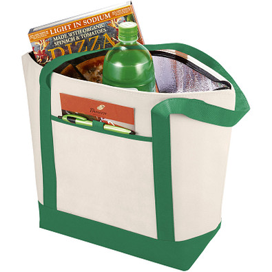 Lighthouse Non Woven Kühltasche, natur,grün