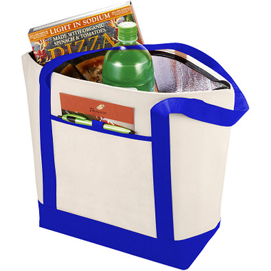 Lighthouse Non Woven Kühltasche, natur,royalblau
