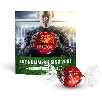 Lindt Lindor Kugel in Werbekartonage, 12,5 g, Milchschokolade, Quadratform, inkl. Druck