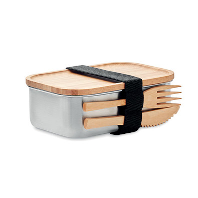 Lunchbox Edelstahl 600ml SAVANNA, Holz