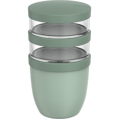 Lunchpot Ellipse 3-teilig 500 ml + 2 x 200 ml nordic sage, nordic sage