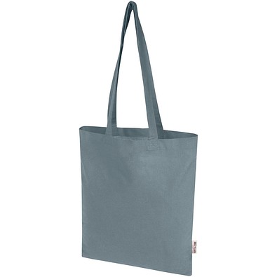 Madras Blend 140 g/m² Tragetasche aus GRS-recycelter Baumwolle 7L, grau