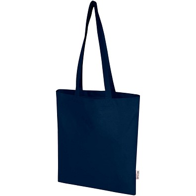Madras Blend 140 g/m² Tragetasche aus GRS-recycelter Baumwolle 7L, navy