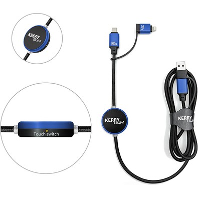 MagCable 5in1 LED long NFC, Blau