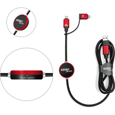 MagCable 5in1 LED long NFC, Rot
