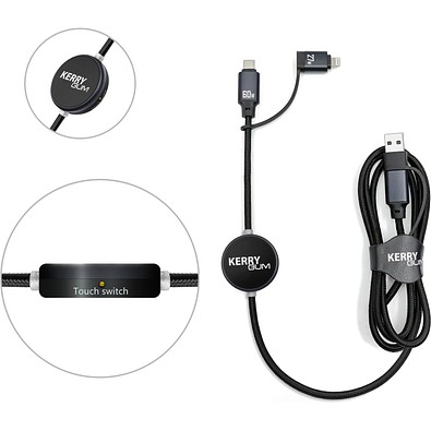 MagCable 5in1 LED long NFC, Schwarz