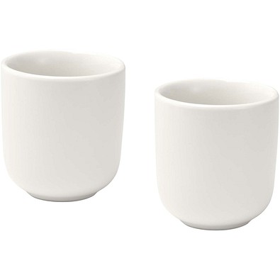 Male 90 ml Keramik Espressotassen – 2er Set, weiss