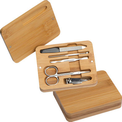 Maniküre-Set Bambus, beige