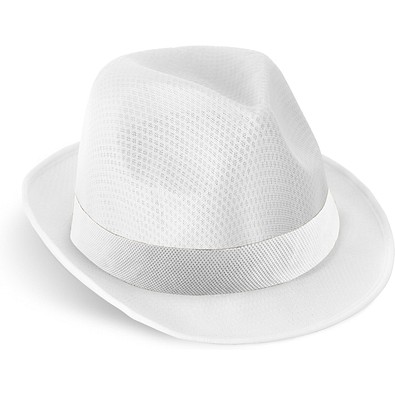 MANOLO POLI. Hut aus PP mit weißen Band aus Polyester, Weiß