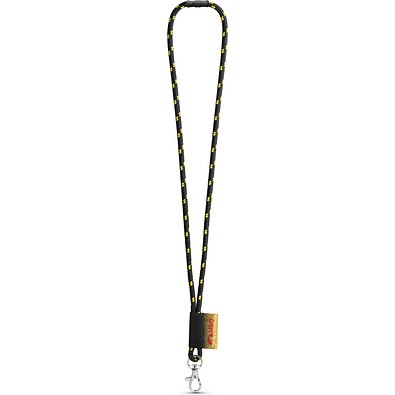 MANSFIELD. SET Lanyard NAUTIC Long (Ø 7 mm) mit 9 mm Schnappkarabiner und Ø 7 mm Sicherheitsverschluss, Schwarz/Gelb