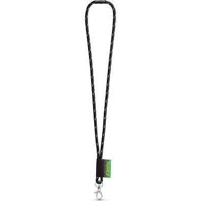 MANSFIELD. SET Lanyard NAUTIC Long (Ø 7 mm) mit 9 mm Schnappkarabiner und Ø 7 mm Sicherheitsverschluss, Schwarz/Grün