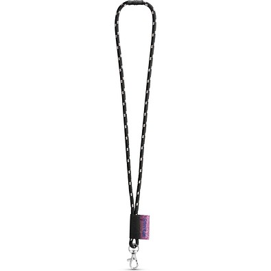MANSFIELD. SET Lanyard NAUTIC Long (Ø 7 mm) mit 9 mm Schnappkarabiner und Ø 7 mm Sicherheitsverschluss, Schwarz/Weiß