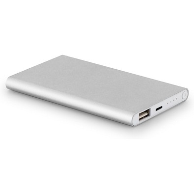 MARCET. Powerbank Slim 4'000 mAh aus 70 % recyceltes ABS (70% rABS) und 30 % recyceltes Aluminium (30% rAL), Satinsilber