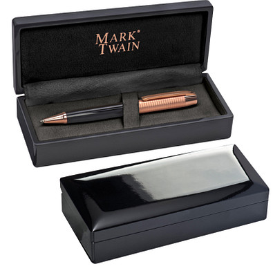 Mark Twain Metall-Kugelschreiber, blaue Mine, Roségold