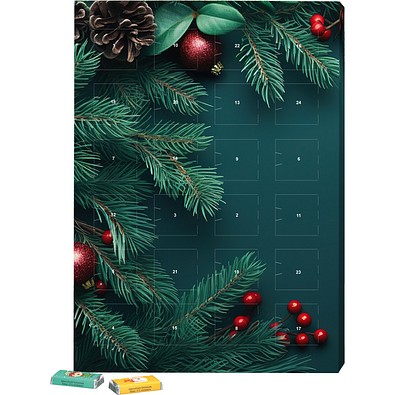 Marken Wand Adventskalender, Alpenmilch-Schokotäfelchen, Edle Tannenzweige