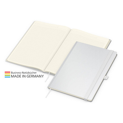 Geiger-Notes Match-Book Creme Bestseller Notizbuch A4 Cover-Star gloss, inkl. Druck, weiß