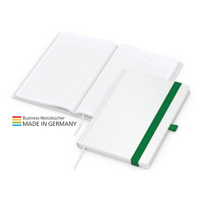 Geiger-Notes Match-Book Creme Bestseller Notizbuch A4 Natura, inkl. Druck, grün